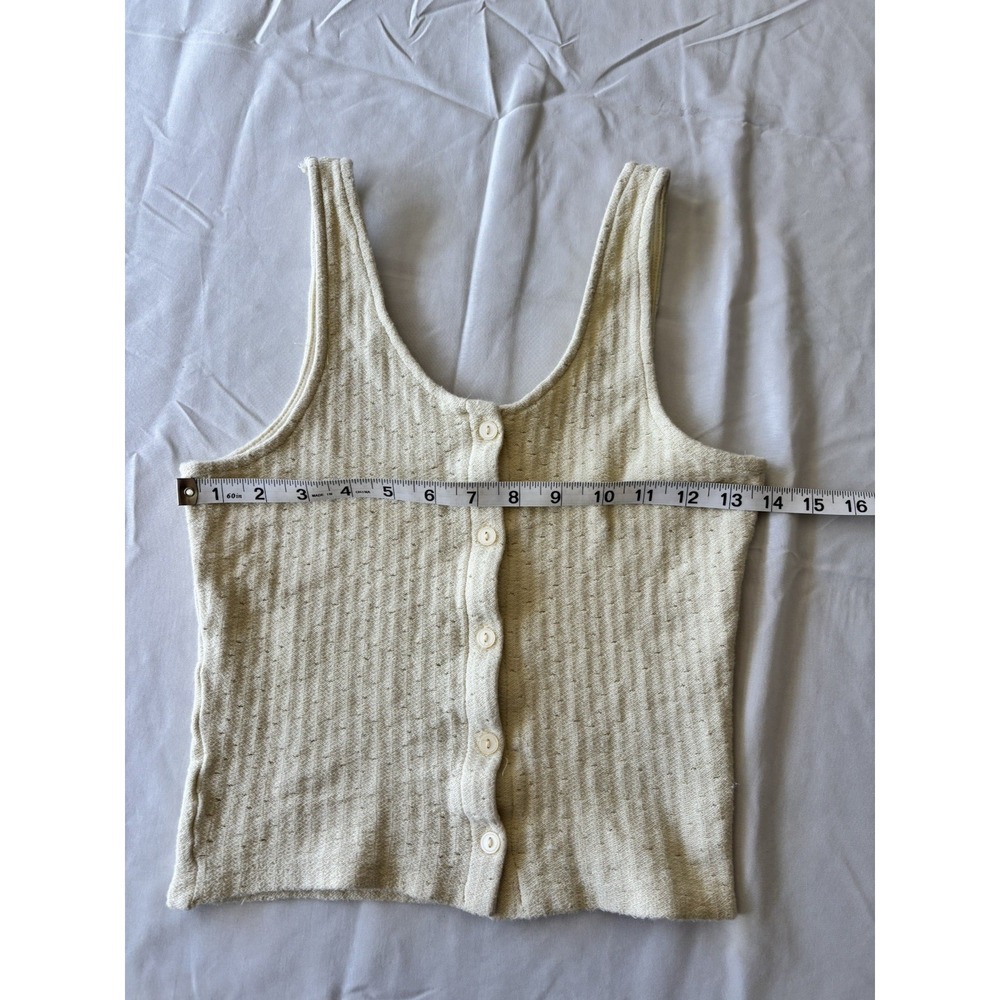 Heart & Hips Women's M Yellow Cotton Cropped Sleeveless Tank Top cottagecore - Picture 4 of 7